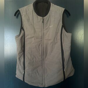 EGO 7 Women Small EU 36 Riding Vest Lightweight Puffer Gray Full Zip - EUC